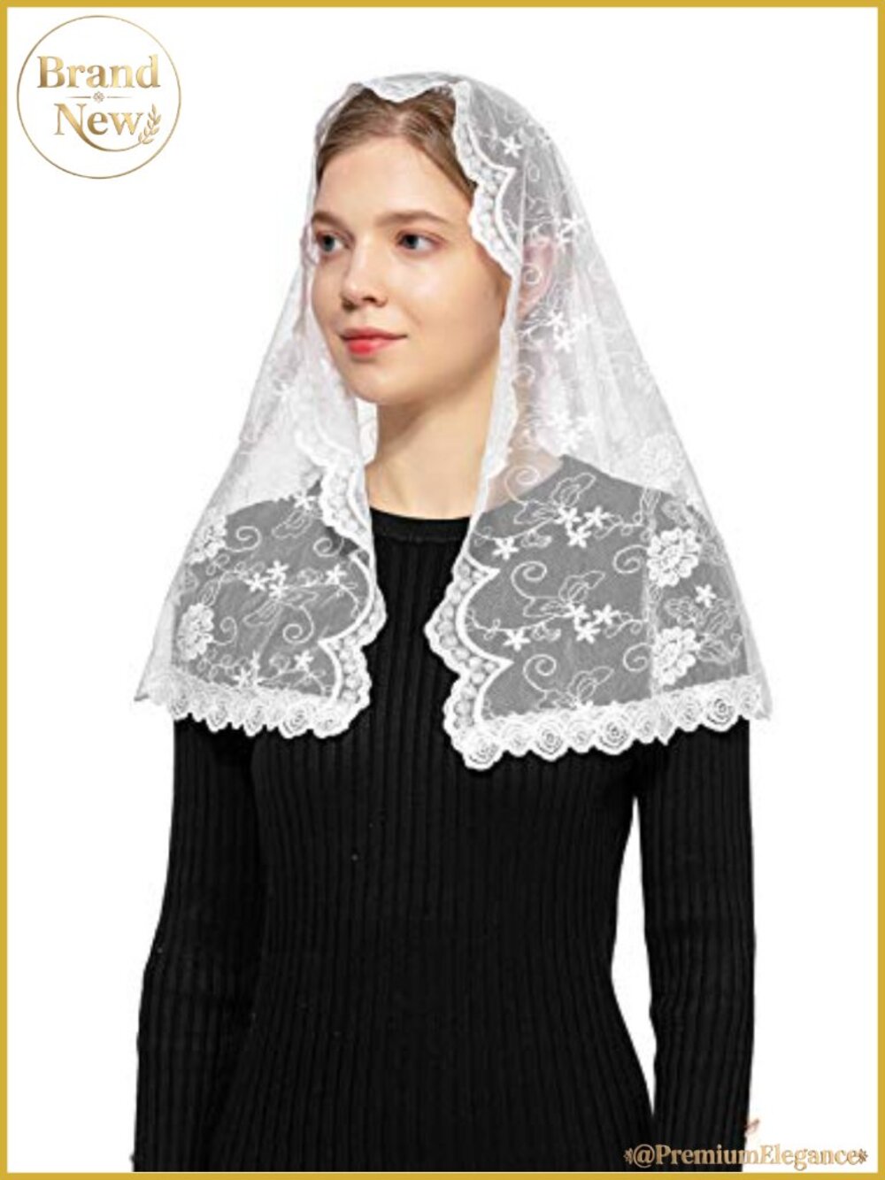 Lace Chapel Veil Catholic Church Mantilla Head Covering Scarf